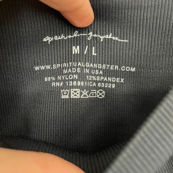🆕 Spiritual Gangster Seamless Ribbed Leggings Black M/L, NWOT - Picture 4 of 4